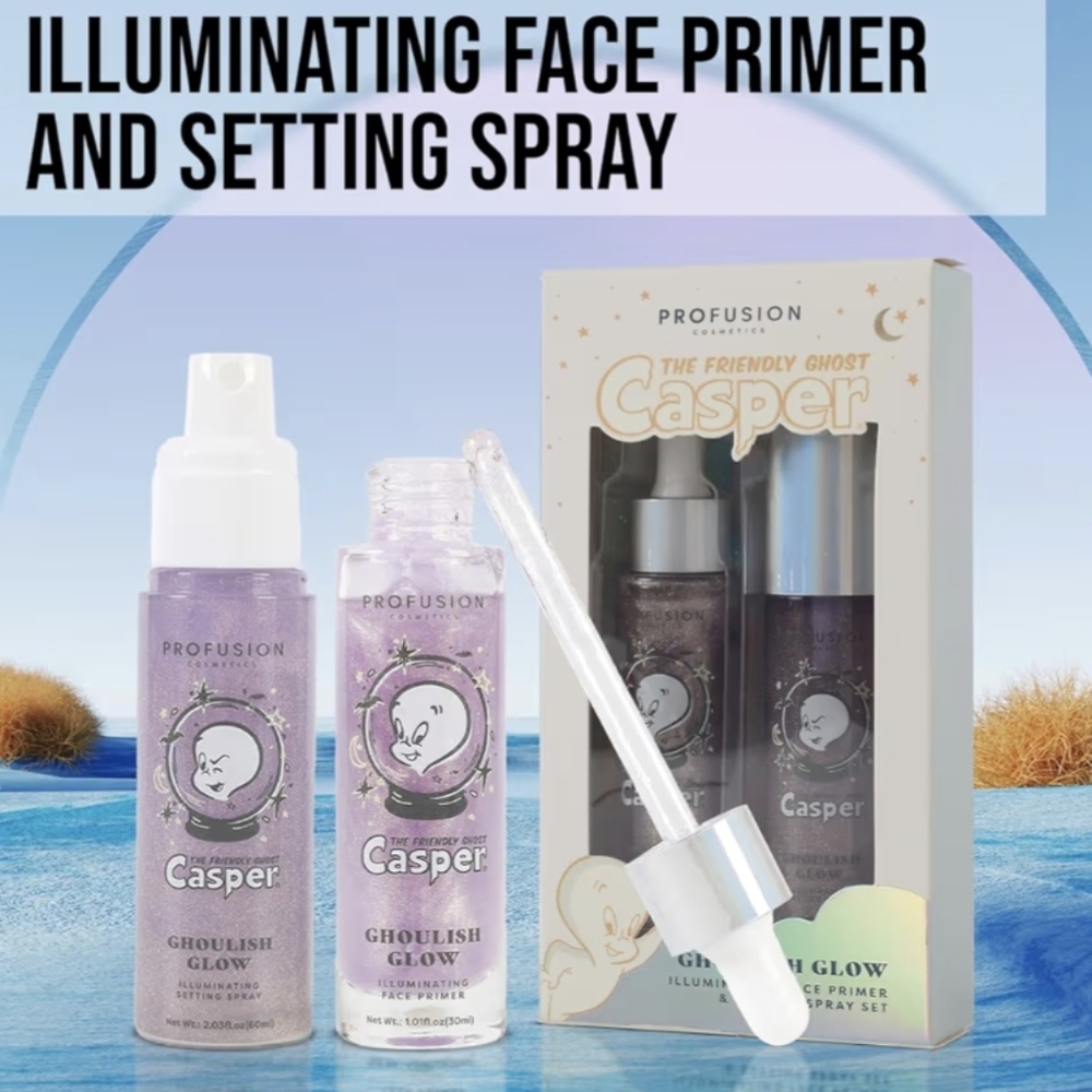 Casper the Friendly Ghost Illuminating Face Primer and Setting Spray Set Purple - Picture 3 of 8